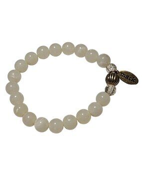 Mark White Beaded Stretch Bracelet Minimalist Classic Fashion Jewelry Women